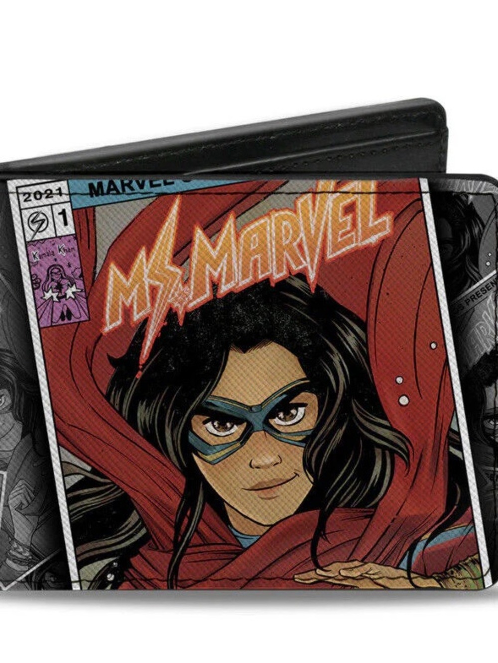 Ms. Marvel Graphic Bi-Fold Wallet - Red & Black